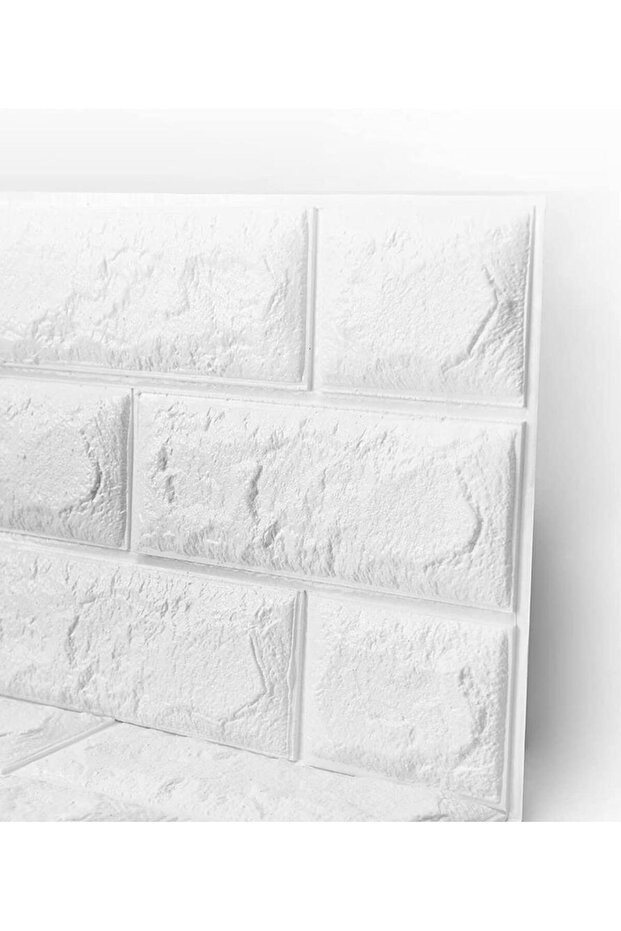 Beyaz Tuğla Desen 5 Adet 70cmx77cm Kendinden Yapışkanlı Duvar Paneli Kağıdı