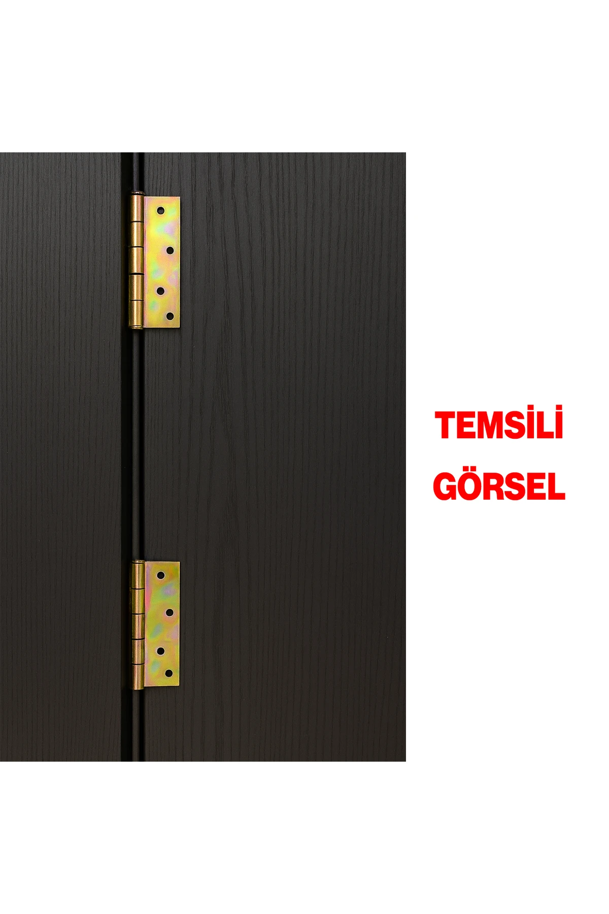 İki Kanatlı Metal Yaprak Menteşe (2 Adet) Prinç Sarı (No:5) Mobilya Pencere Kapı Dolap PVC Menteşesi