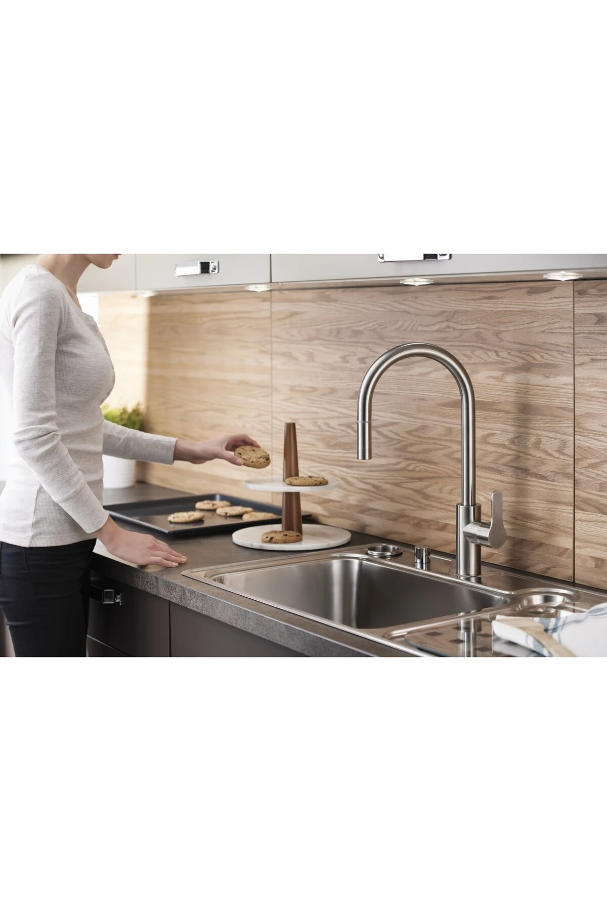 Maestro Inox Pull-Down A42153 Eviye Bataryası, Krom