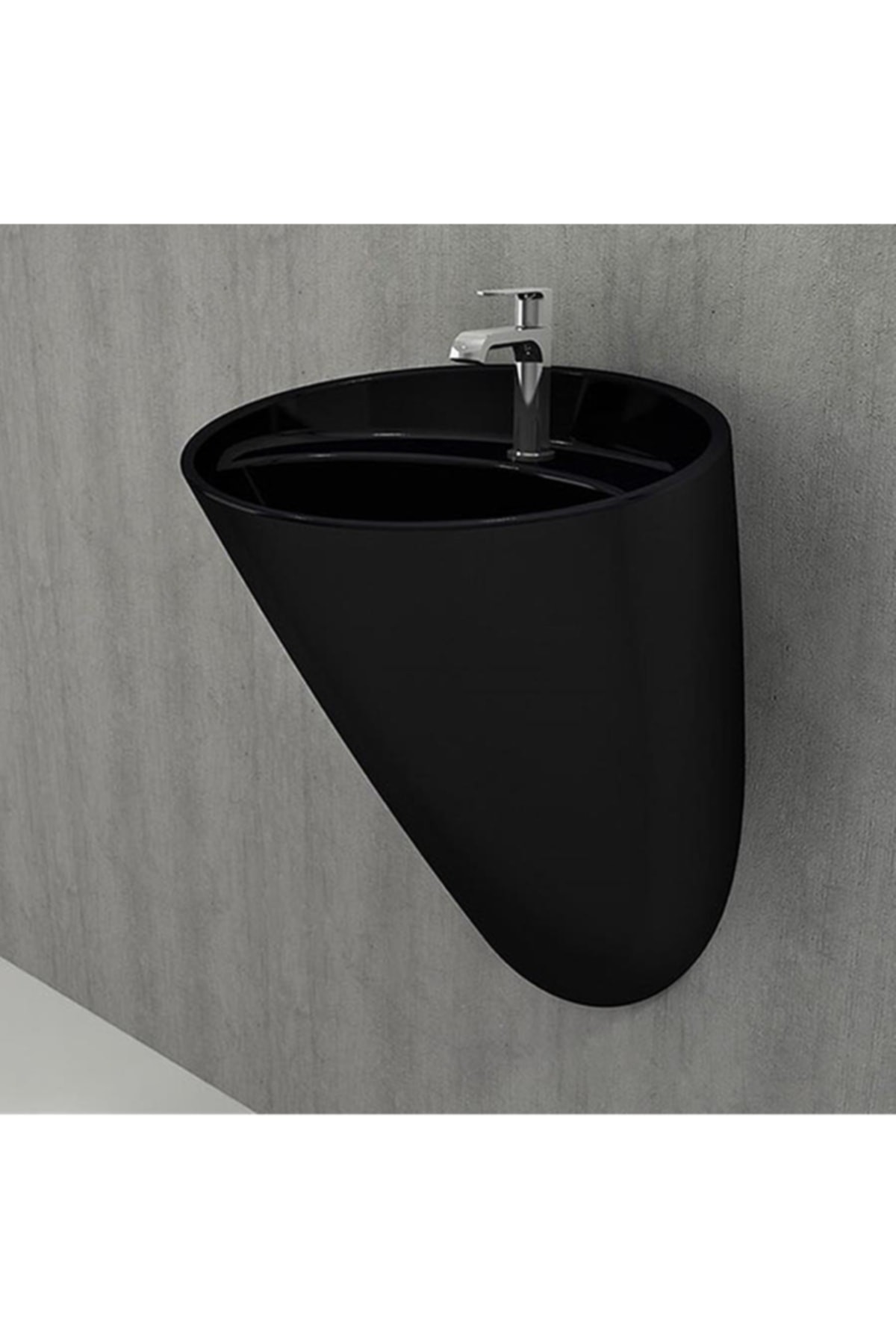 Venezia Asma Monoblok Lavabo  54x47 cm  Parlak Siyah