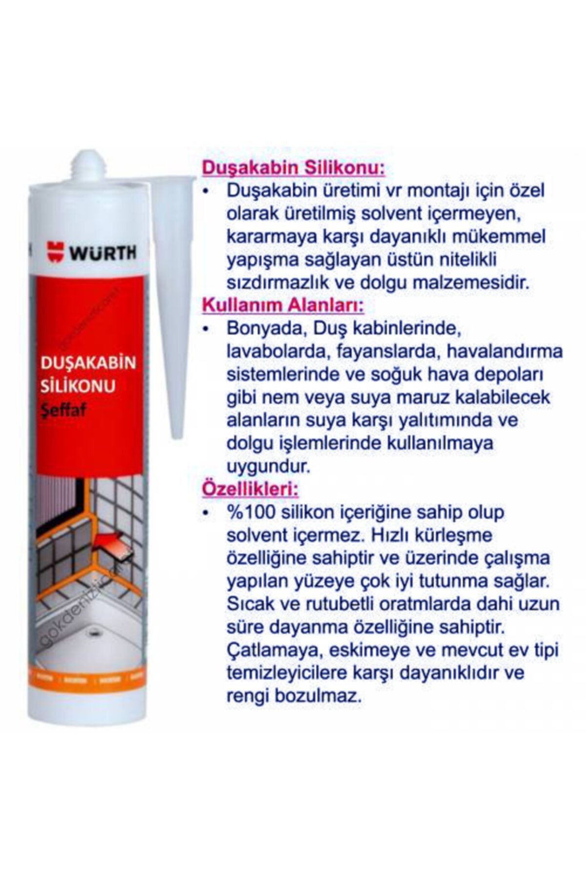 Duşakabin Için Şeffaf Slikon 310 Ml