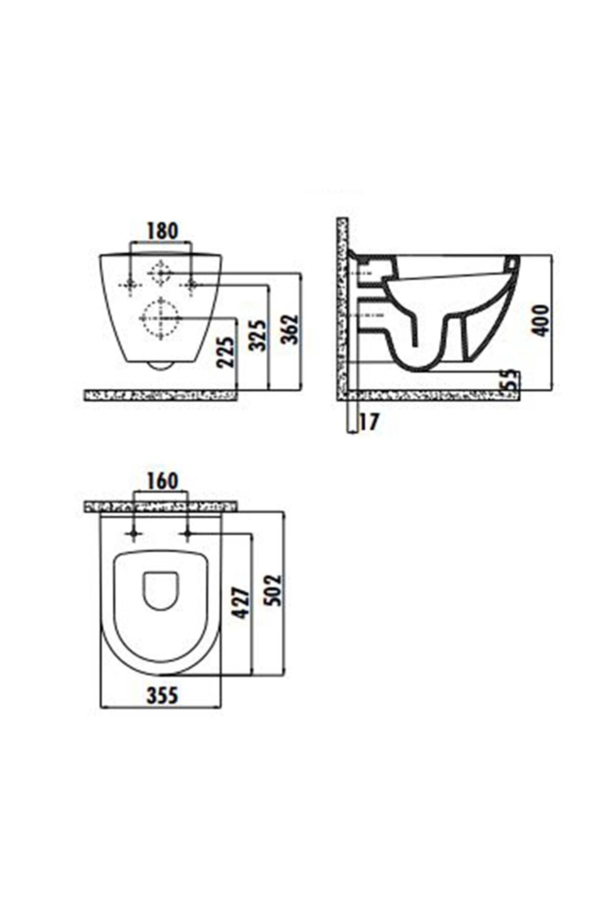 Crevit Tp325 Terra Asma Klozet + Duck Yavaş Kapanır Kapak