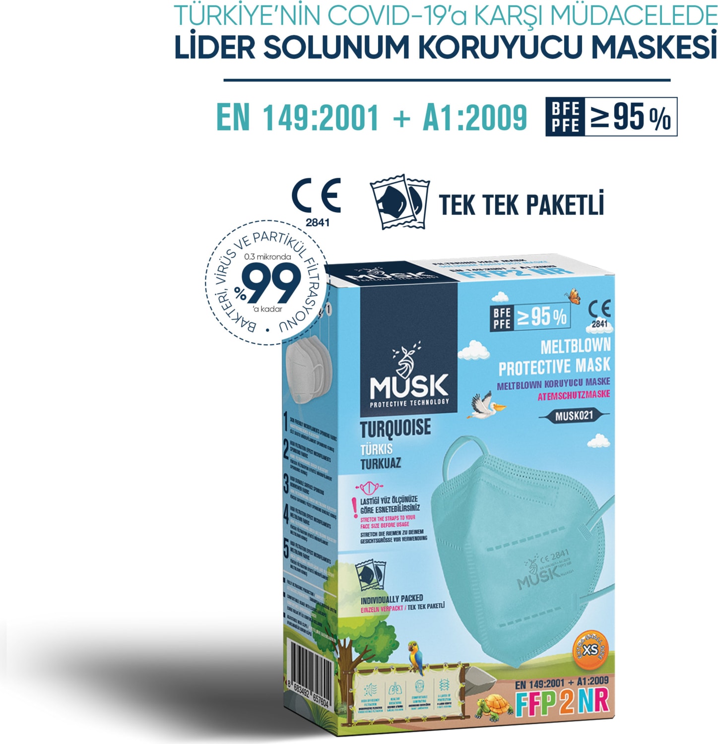 Ffp2 Çocuk Maske Xs 10'lu