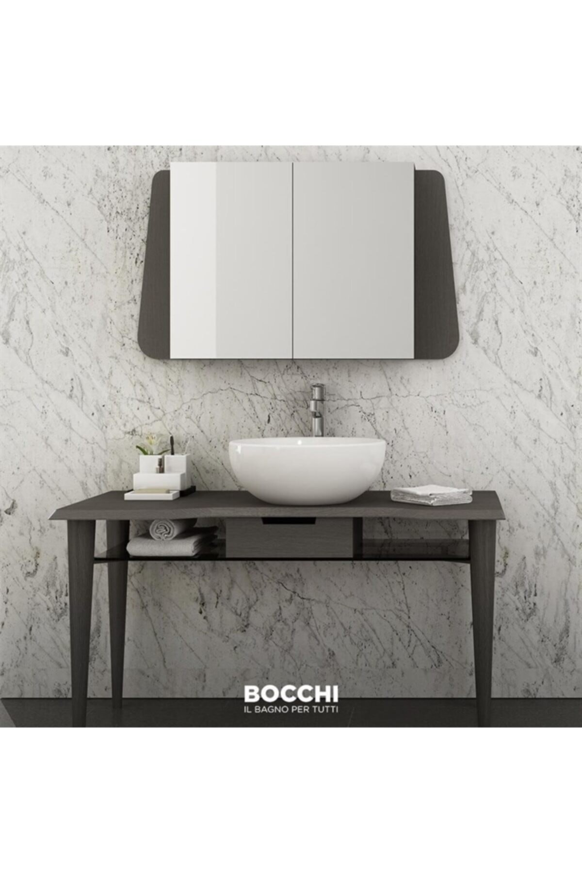 Bocchı Venezia Tezgah Üstü Çanak Lavabo 45 Cm Parlak Beyaz