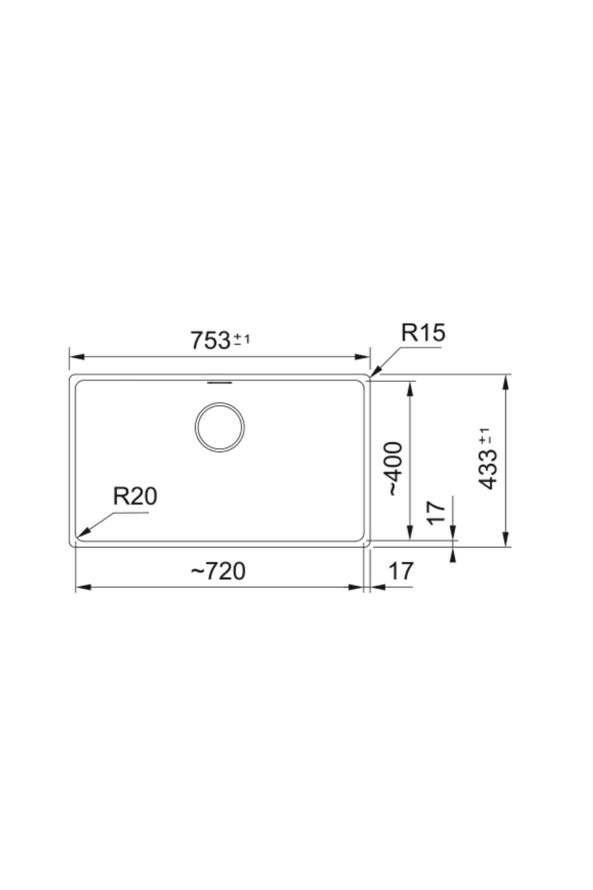125.0688.494- Maris Mrg 110-72 Nero Granit Eviye