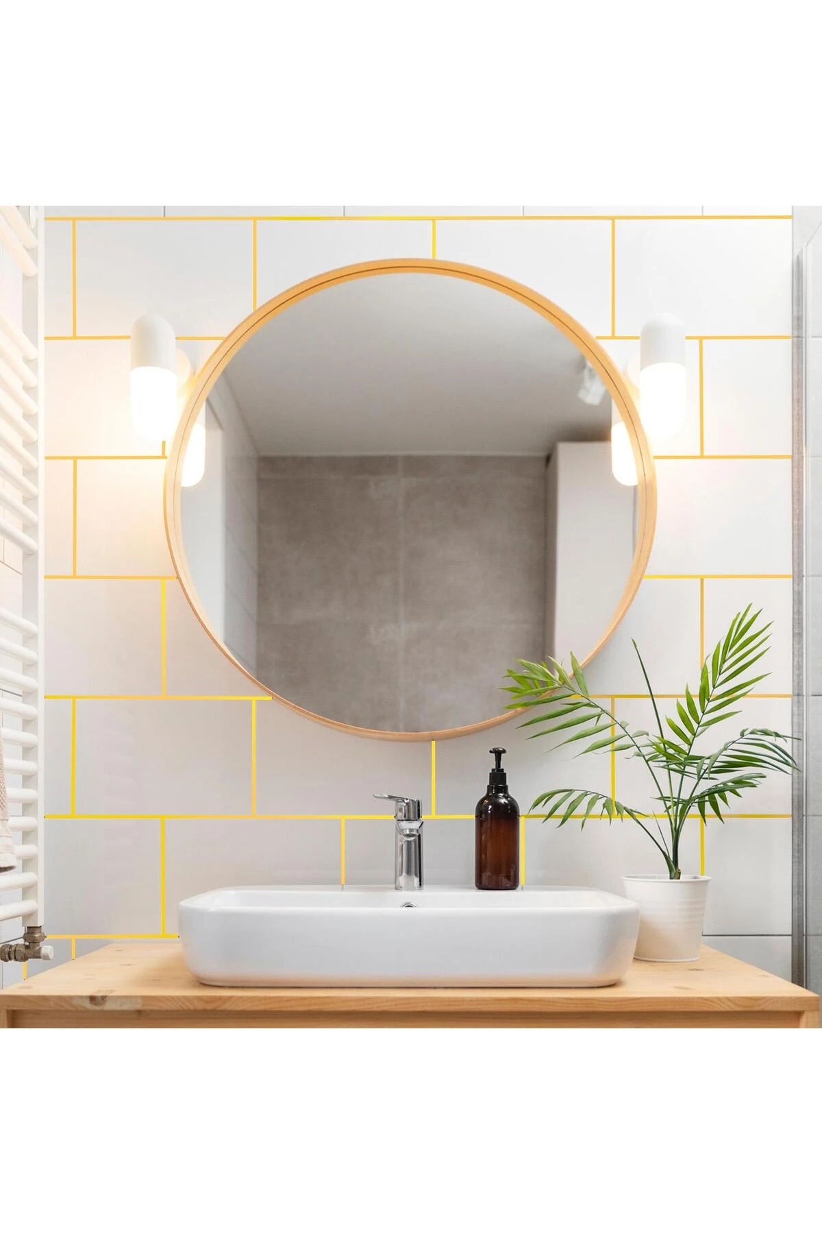 Fayans Arası Kendinden Yapışkanlı Şerit Derz Bandı Altın Renkli En:10mm Boy:25mt