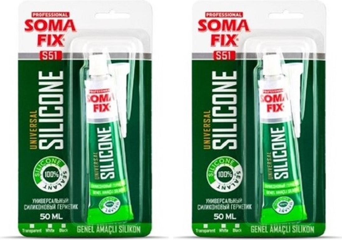 2 Adet 50 ml Tüp Silikon Siyah Genel Amaçlı Yapıştırıcı