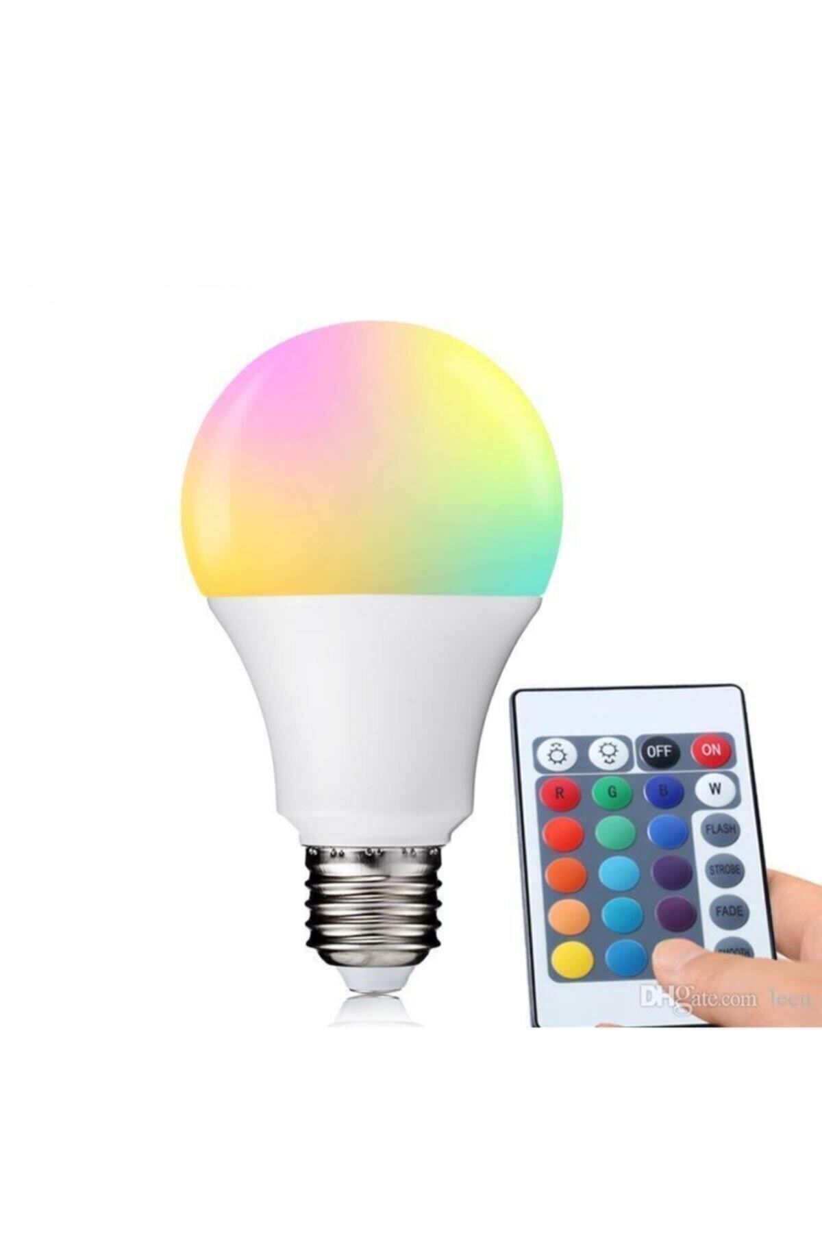 Uzaktan Kumandalı Renk Değiştiren Rgb Led Ampül 9w 16 Renk