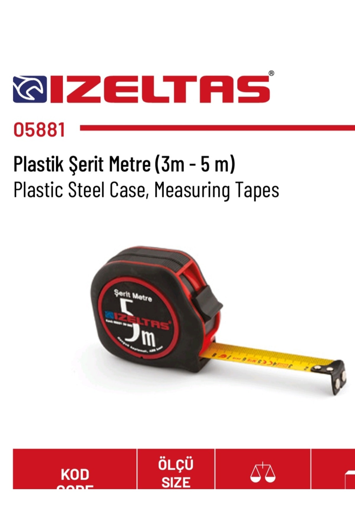 Şerit Metre (Plastik) 5mt