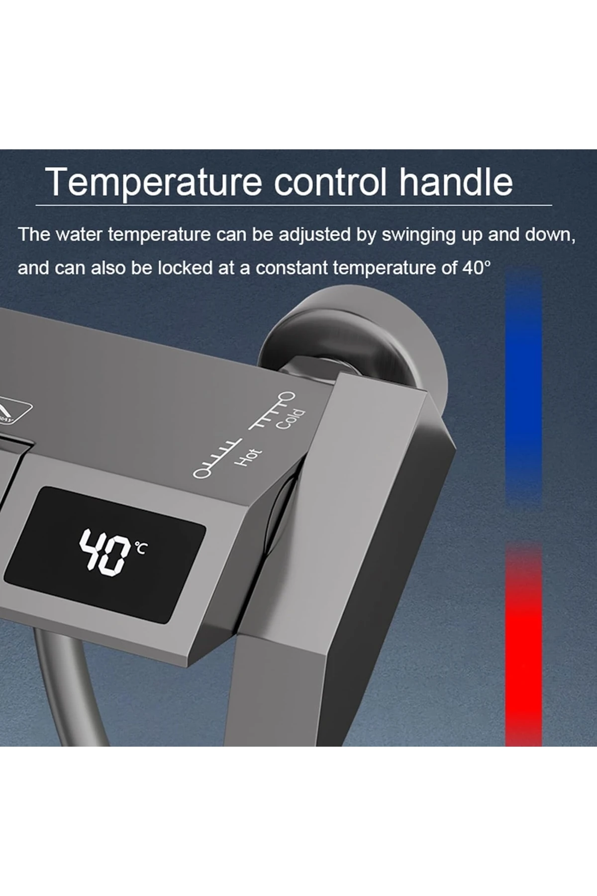 Piyano Digital Göstergeli Antrasit Robot Duş Seti