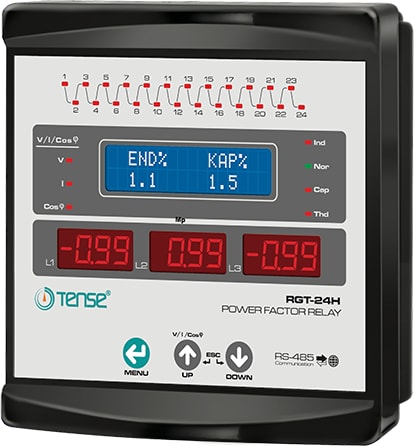 RGT-24H LCD Ekran Trifaze Reaktif Güç Kontrol Rölesi Haberleşmeli