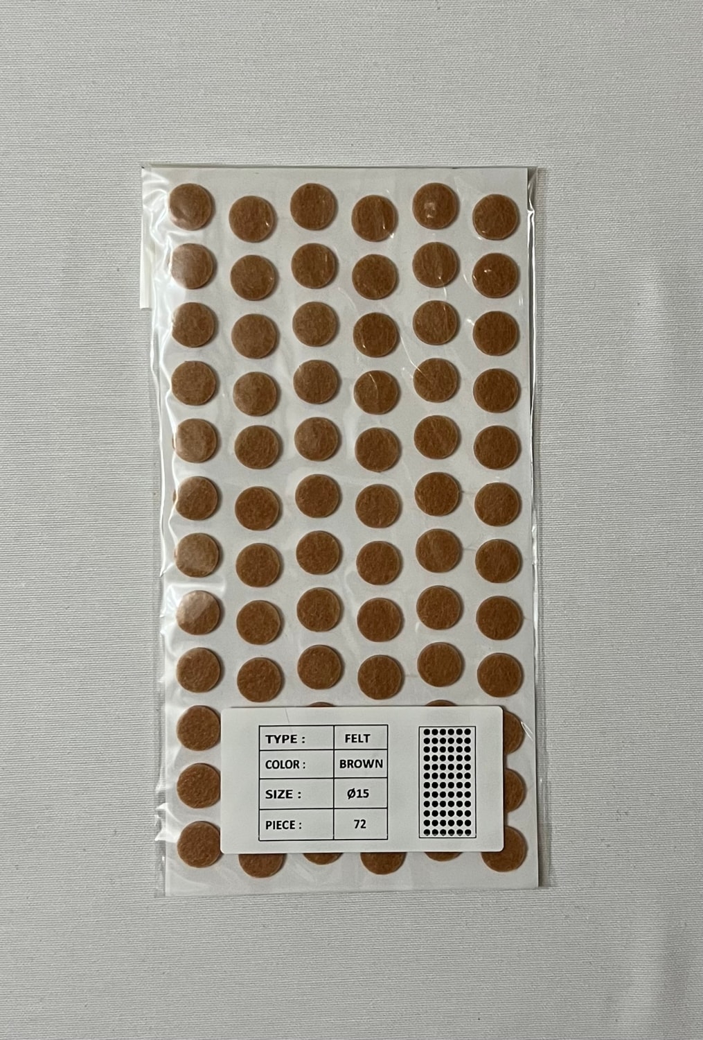 Mobilya Masa Sandalye Koltuk Ayağı Kaydırmaz Ses Önleyici Keçe Yapışkanlı 15MM Daire Kahve