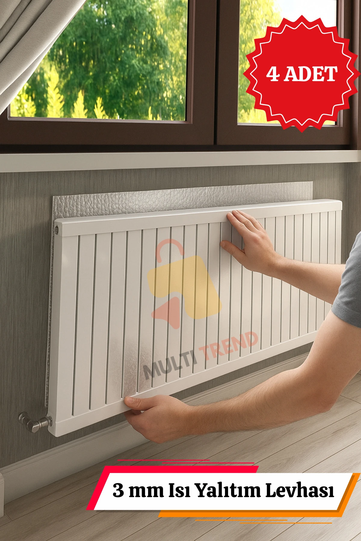 4 Adet Petek Arkası Izolasyon Kalorifer Radyatör Arkası Isı Yalıtım Levhası Radyatör Arkalığı