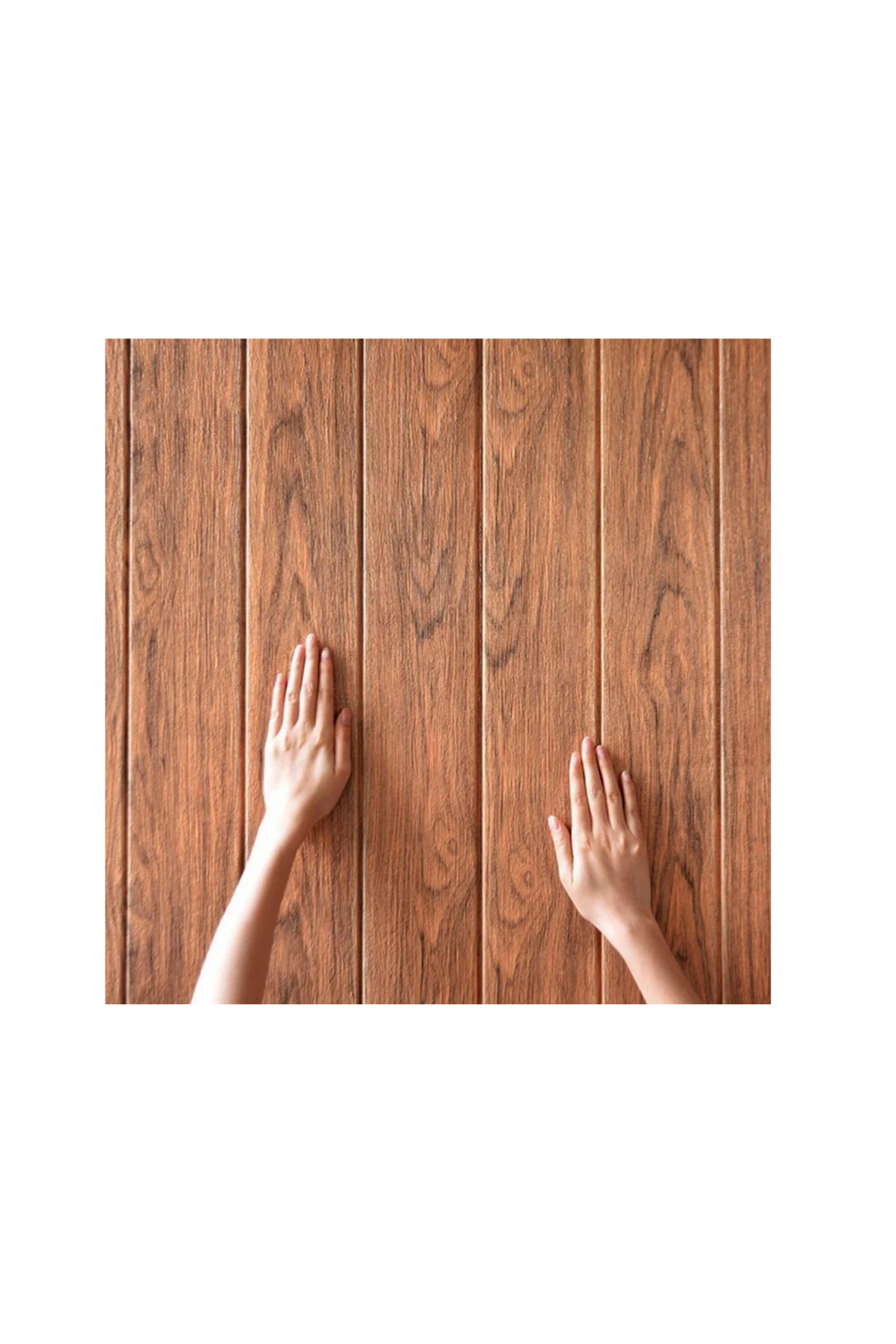 Dekoratif Kendinden Yapışkanlı Ahşap Lambri Görünümlü Esnek Köpük Duvar Panel