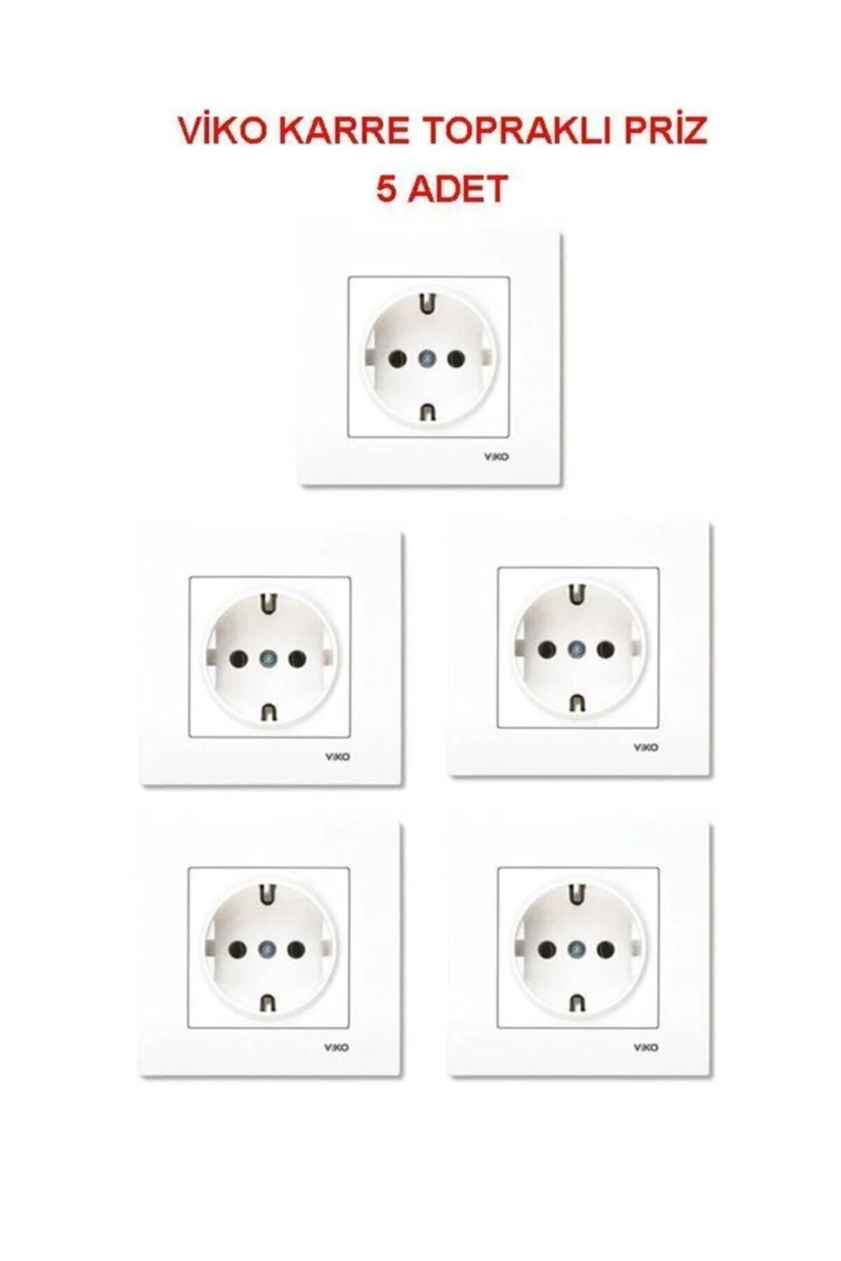 Karre Toprakli Priz Mekanizma + Çerçeve 5 Adet