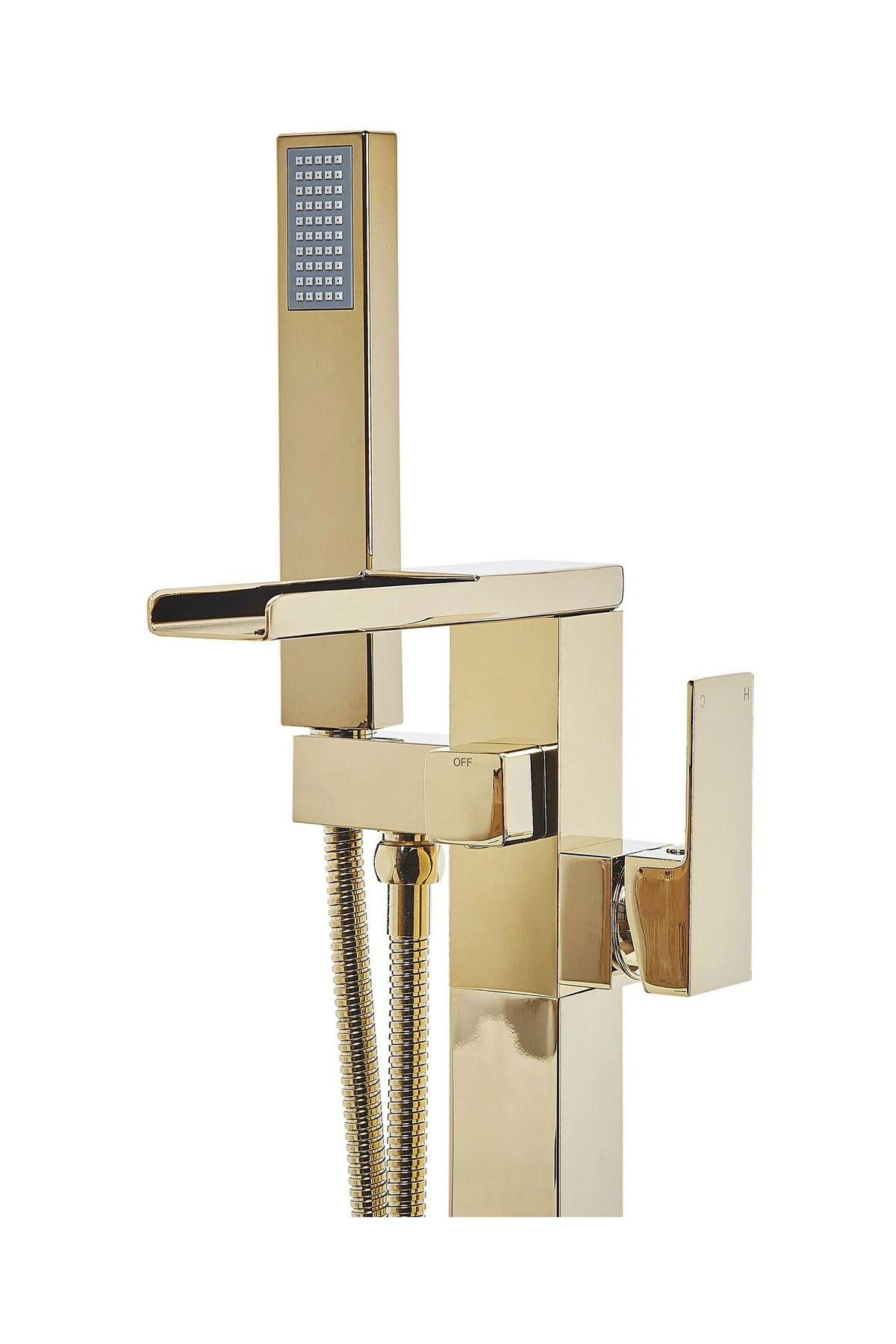 BOYOMA Serbest Duran Küvet Musluğu, Şelale Ağızlı, 118 cm