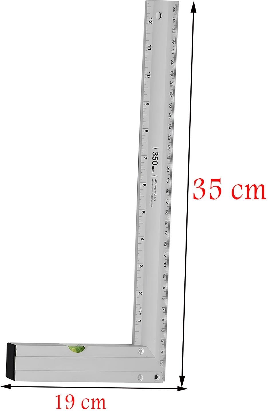Su Terazili Alüminyum L Gönye Cetvel Kaynak Kaynakçı Marangoz Gönyesi 350 mm