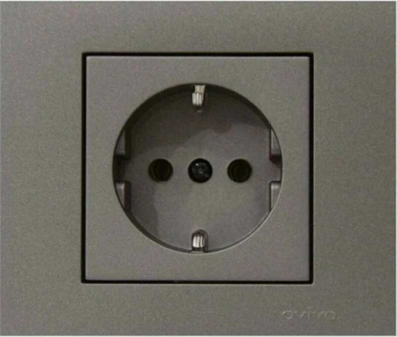 Grano Antrasit Topraklı Priz + Çerçeve Ogatp