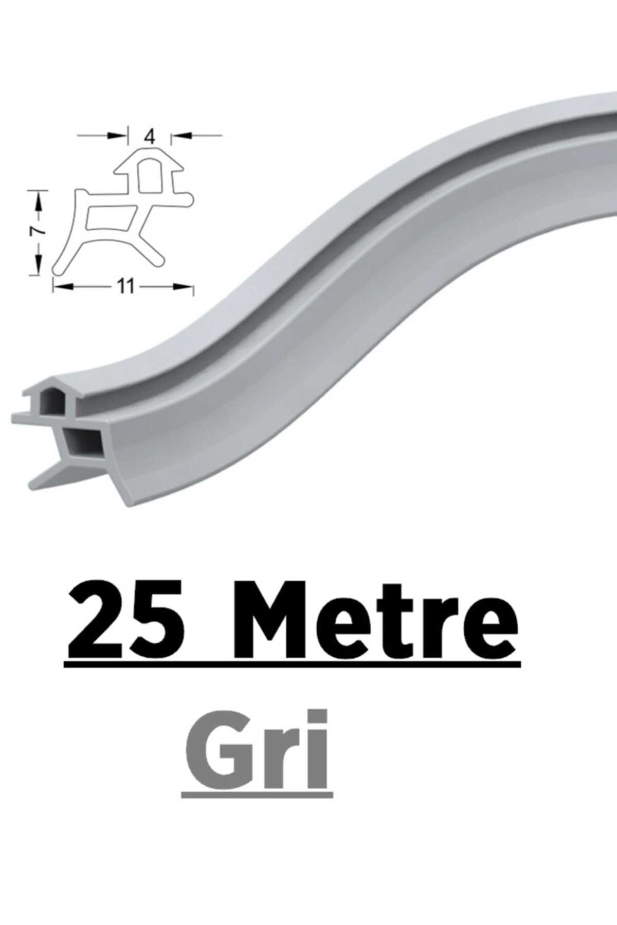 Pimapen Pvc Kapı Pencere Fitili Contası 25 Metre Gri