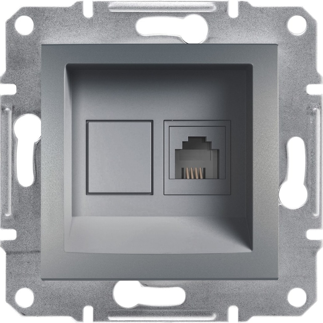 EPH4100162 Asfora Plus Çelik Telefon Prizi RJ11 Çerçevesiz