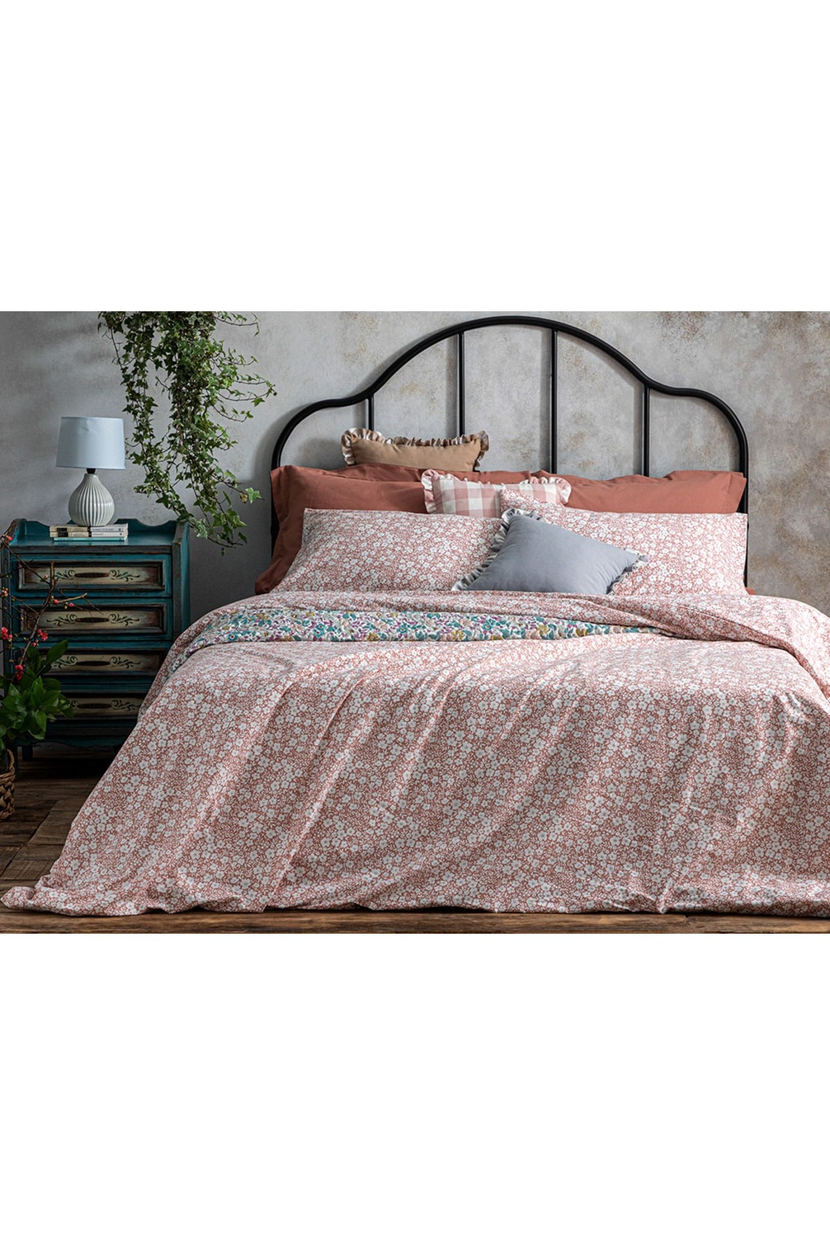 Liberty Bloom Pamuklu Çift Kişilik Nevresim Seti 200x220 Cm Tarçın