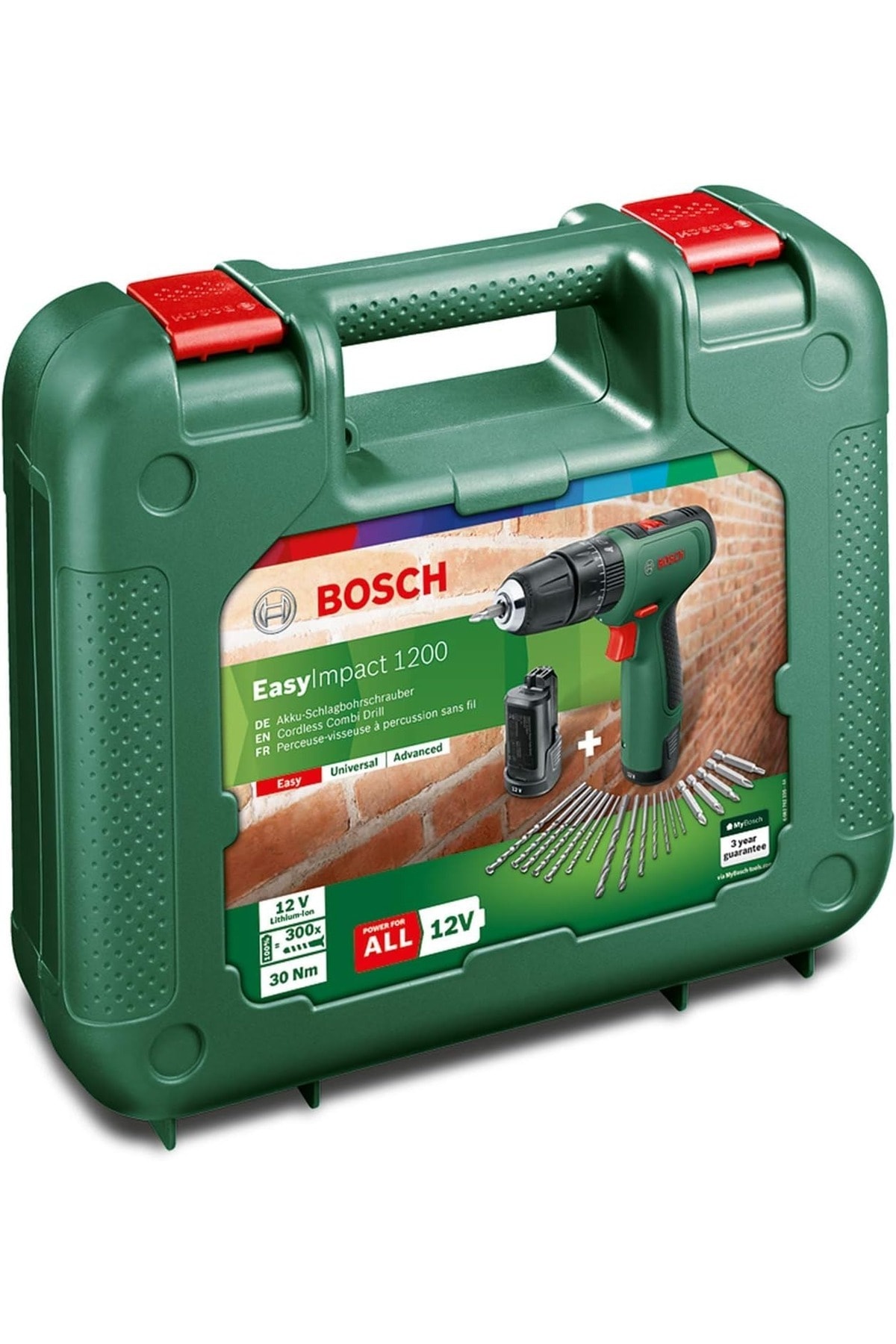 BOSCH Easy Drill 1200 Çift Akülü Vidalama Darbeli Matkap  Şarjlı Matkap 1,5AH