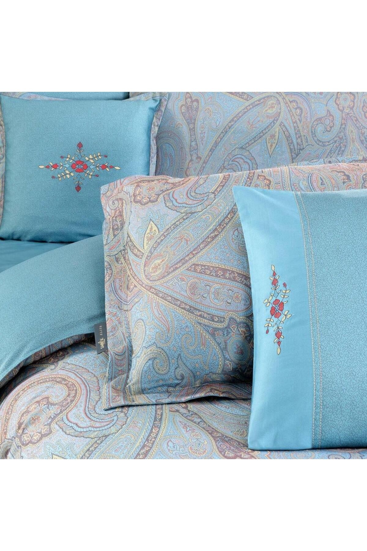 Athena Jakarlı Nevresim Takımı King Size , .Mavi