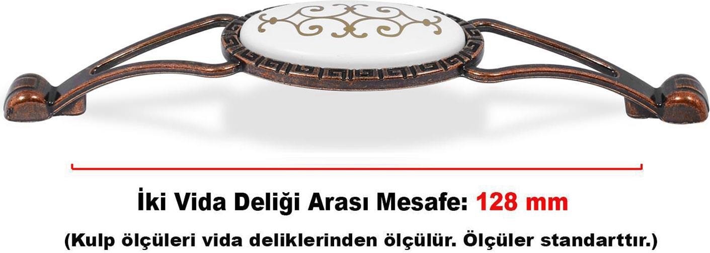Seçil Çekmece Dolap Kapak Kulpu Kulbu Antik Metal Kulp 128 mm (4 Adet)