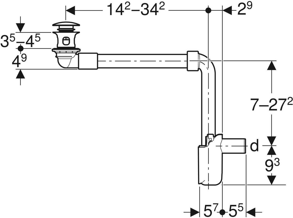 Yer Tasarruflu Lavabo Sifonu Basmalı