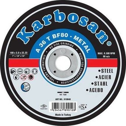 KARBOSAN 115 x 3.0 x 22.23 Metal Kesme Diskleri 50 Adet