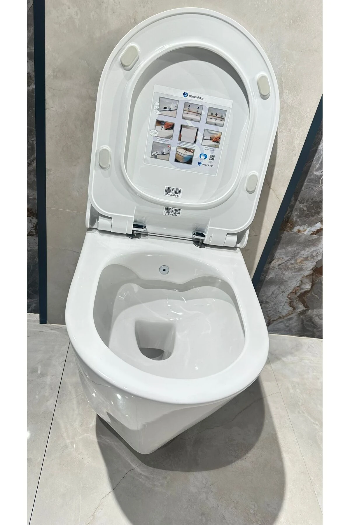 Stella Rim-Out Parlak Beyaz Asma Klozet Stella Orjinal Yavaş Kapanan Kapak A121111H