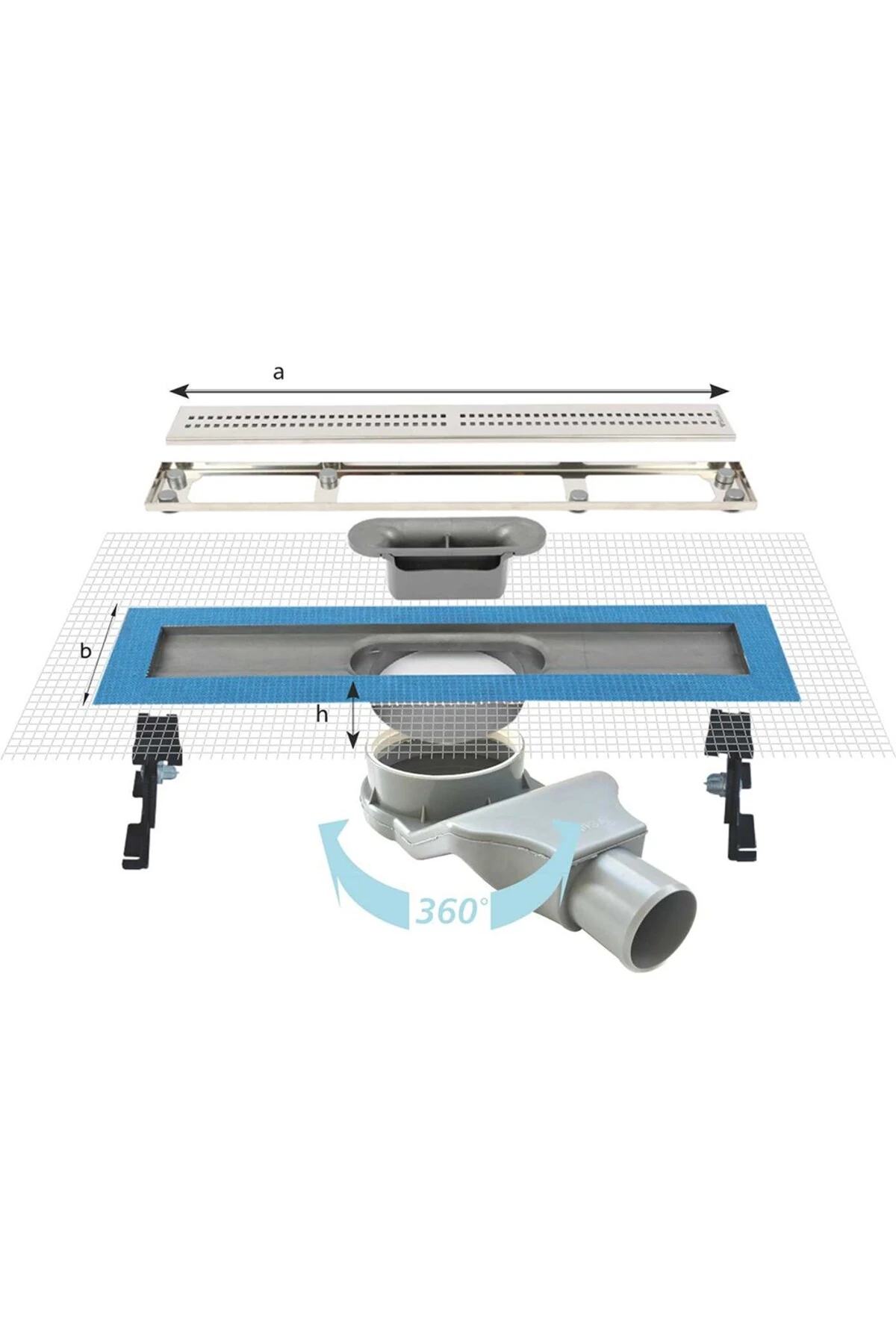 Line 2 50 Cm Duş Kanalı Plain Izgaralı 50'lik Çıkış Evaser