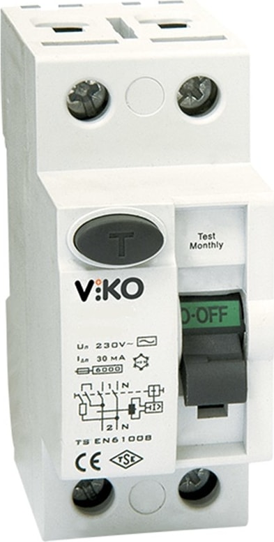 Vtr2-2530 - 2X25A 30Ma Kaçak Akım Rölesi