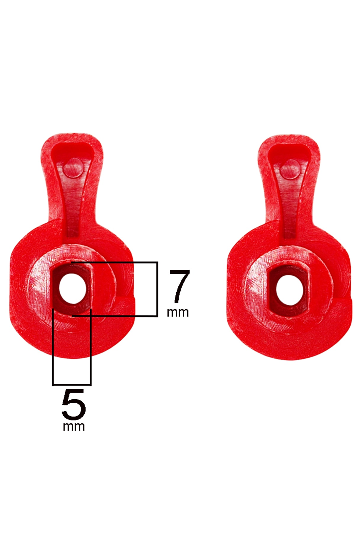 Kırmızı Plastik Mini Küresel Vana Başlığı Kollektör Kolu Ara Musluk Kelebek Başı -10 Adet