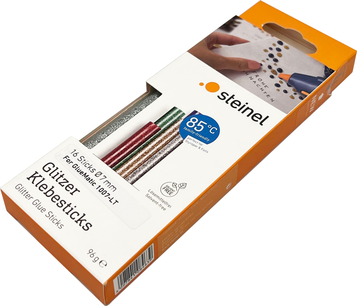 Sıcak Silikon Mum  084639 Karışık Renkli ve Simli 7 x 150 mm 96 Gr. 16 Adet Düşük Isı ile Eriyebilen