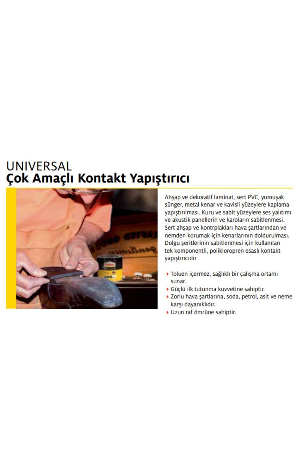 Universal Çok Amaçlı (deri , Kauçuk , Ahşap ) Kontakt Yapıştırıcı 50 gr