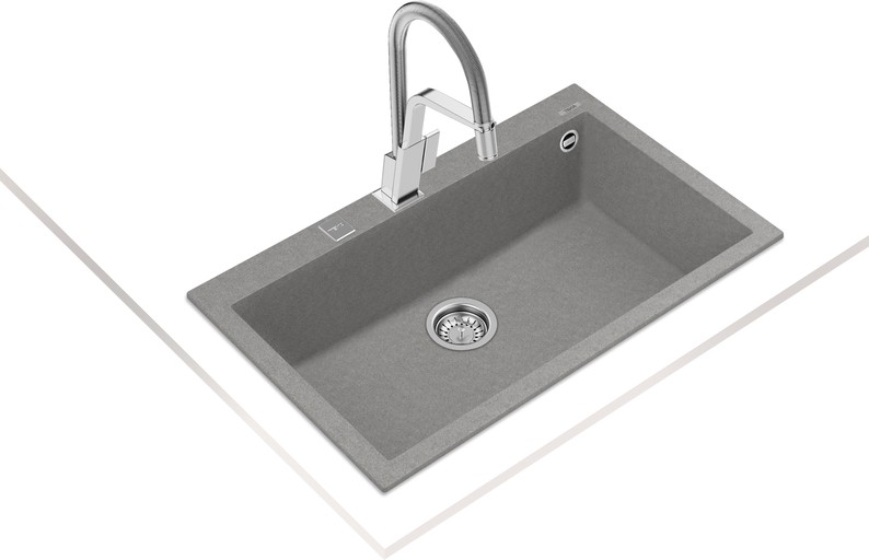 FORSQUARE 72.40 TG STONE GREY Ankastre Kumanda Sifonlu Granit Eviye Gri 72 cm 115230001