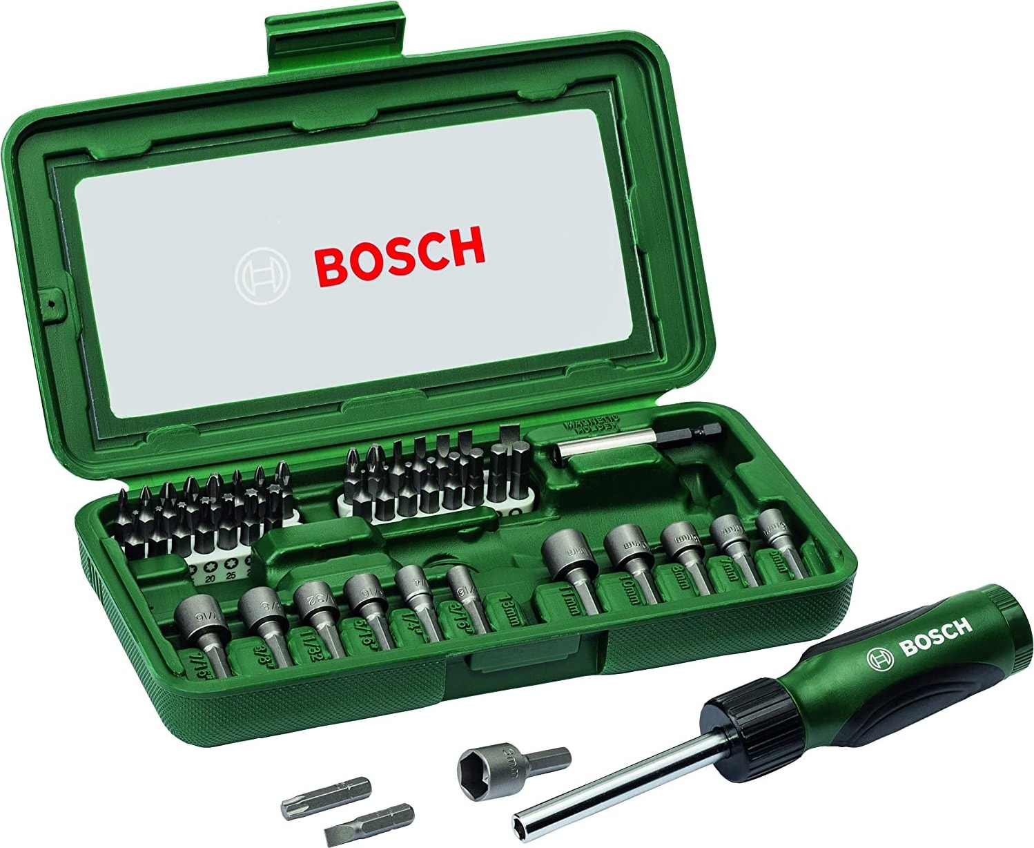 BOSCH 46 PARÇA CIRCIRLI TORNAVİDA BITS UÇ LOKMA VİDALAMA SETİ.