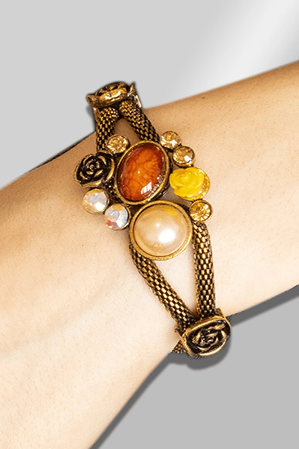 Sertifikalı Tilki Kuyruğu Model Gül Inci - Turuncu Akik Taşı Bileklik (Ayarlamalı)