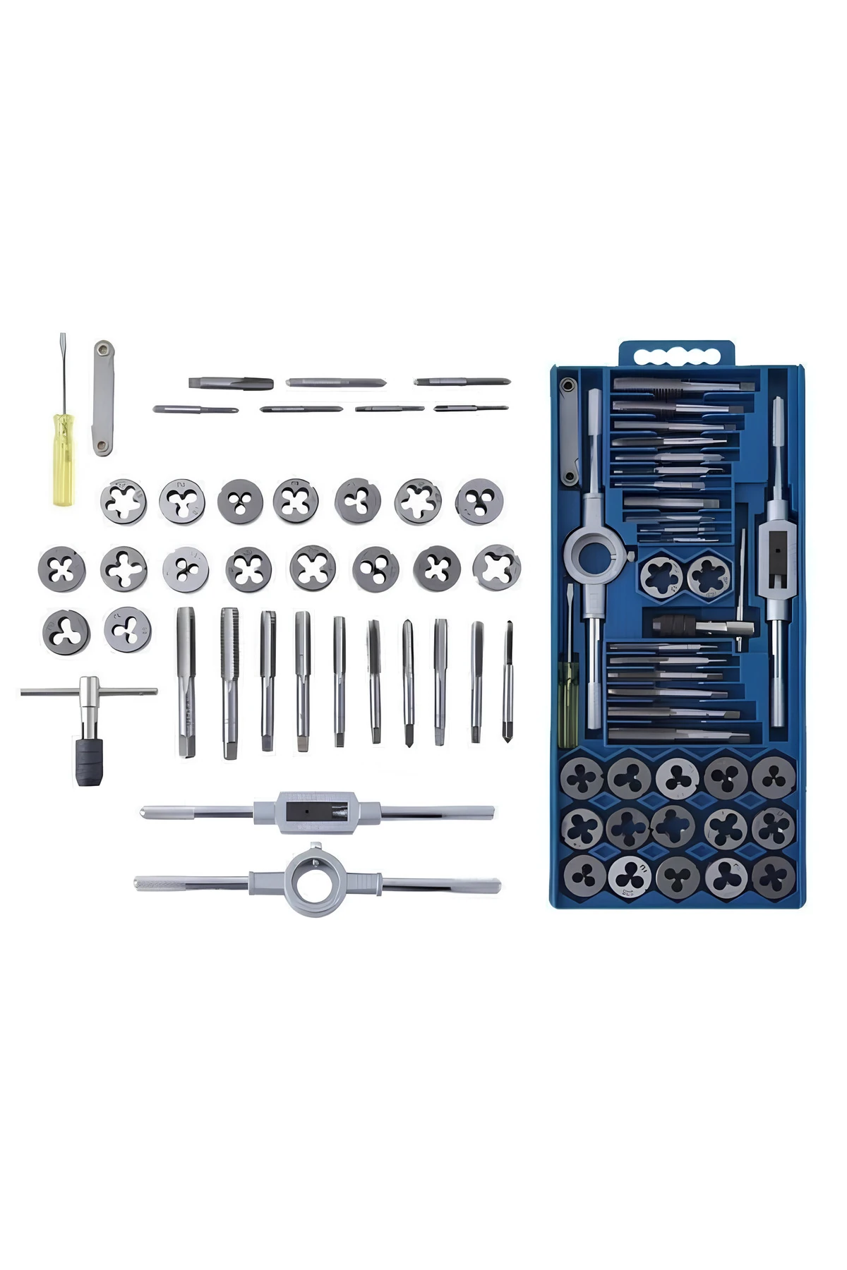 40 Parça Klavuz Pafta Seti Metrik Set M3-M12 Arası 40lı Takım