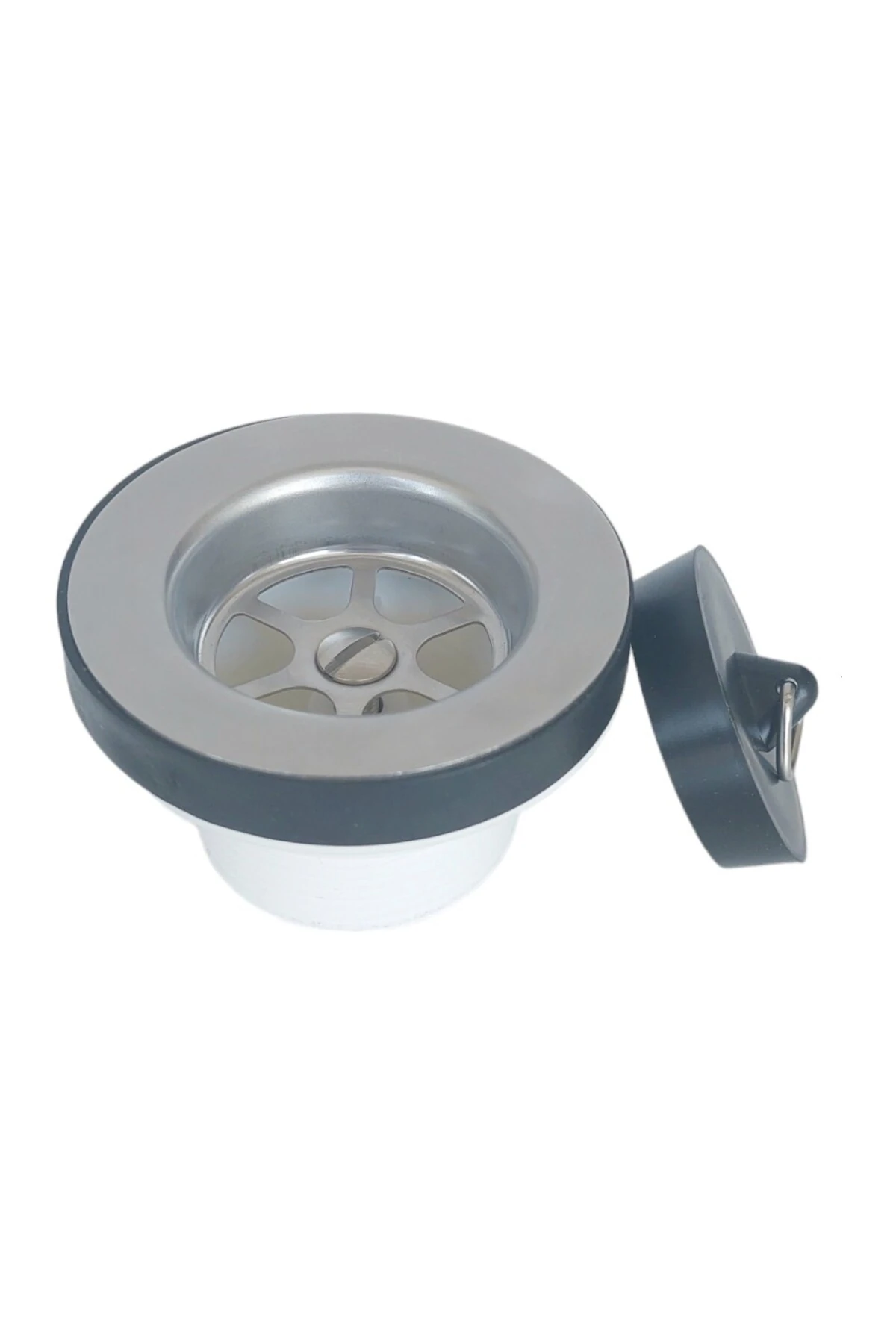 Duş sifonu, bide sifonu, küvet sifonu, paslanmaz çelik delikli süzgeçli, koku önleyici gider borulu