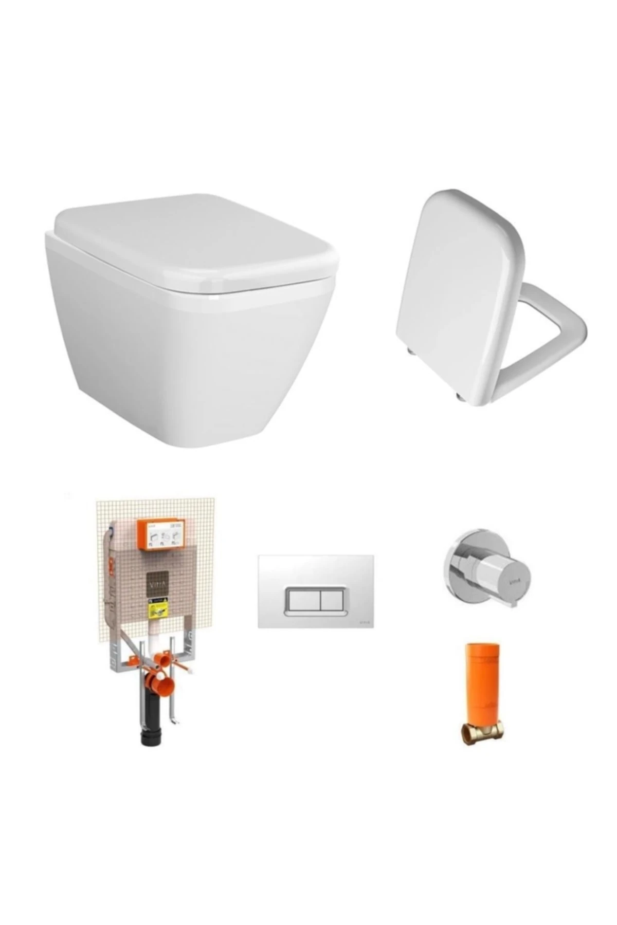 Integra Square Asma Klozet + Soft Klozet Kapağı+gömme Rezervuar Set