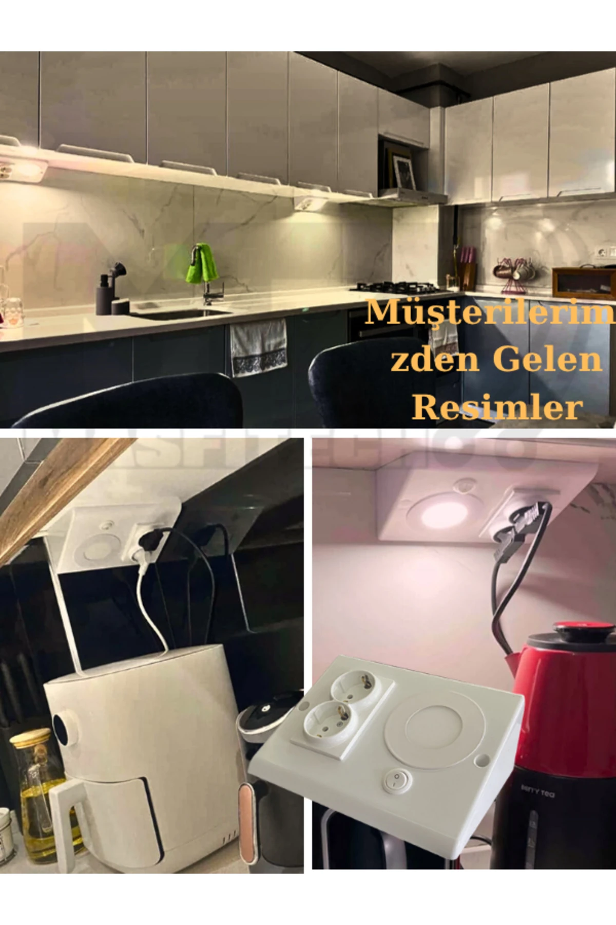 Dolap & Tezgah Altı Prizli Aydınlatma 3 Watt (BEYAZ İŞIK) 10 Adet