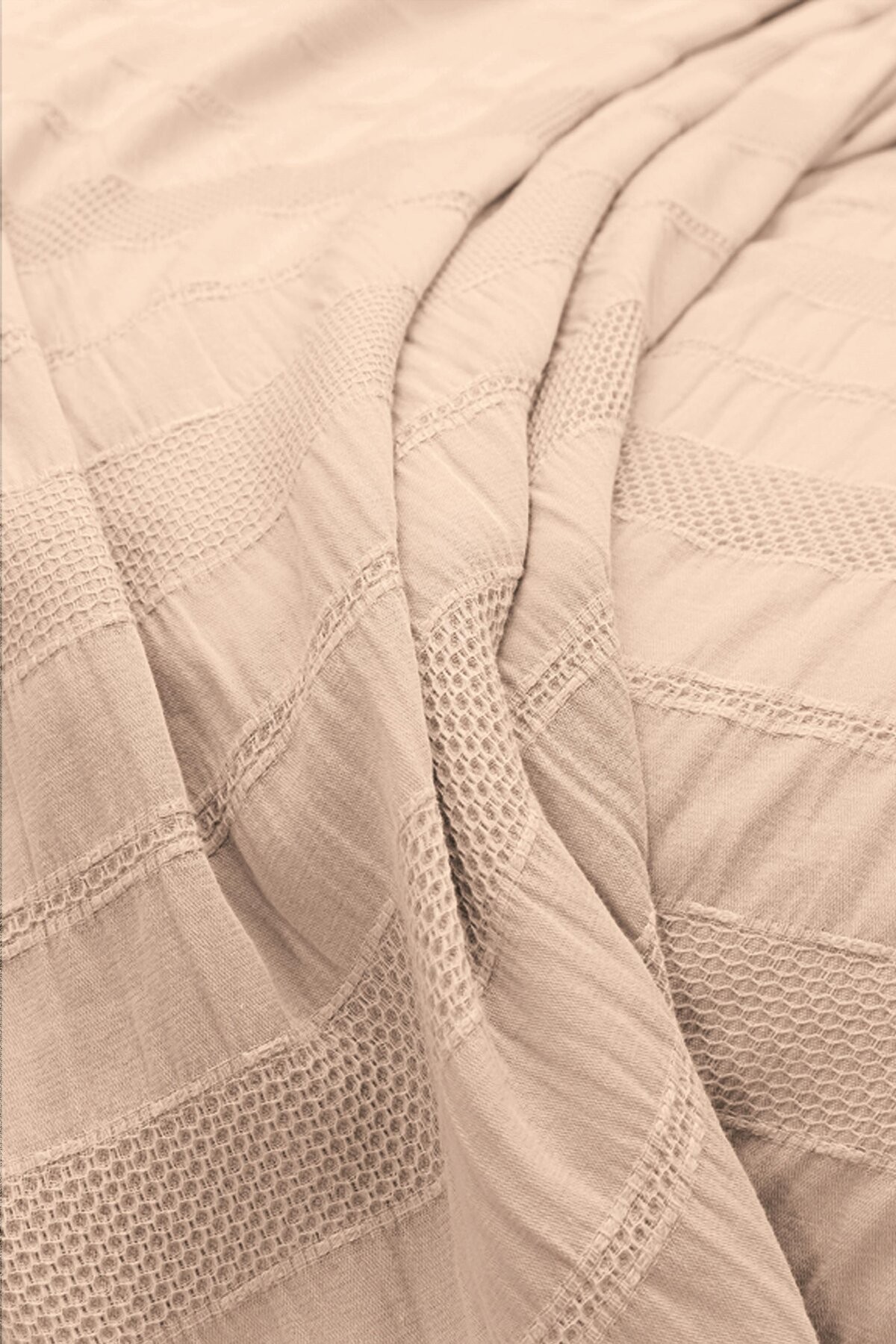 River Sand %100 Pamuklu Fitted Çarşaflı Tek Kişilik Pike Takımı 170x230 Cm