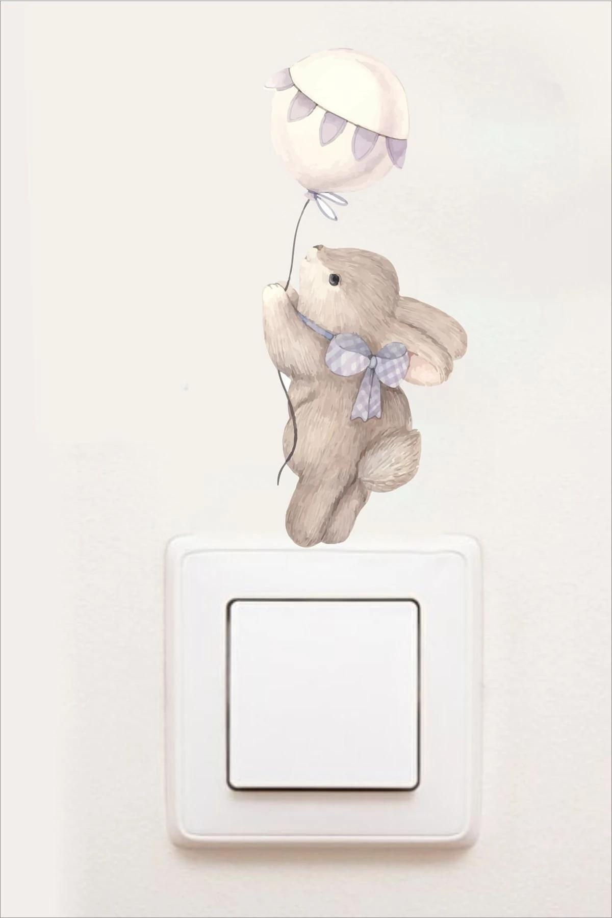 Balonlu Tavşan Priz Sticker Çocuk Odası Dekor