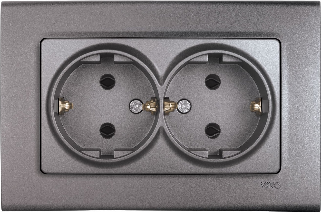 Linnera Life Granit Grisi İkili Topraklı Priz Çerçeveli - 90442056