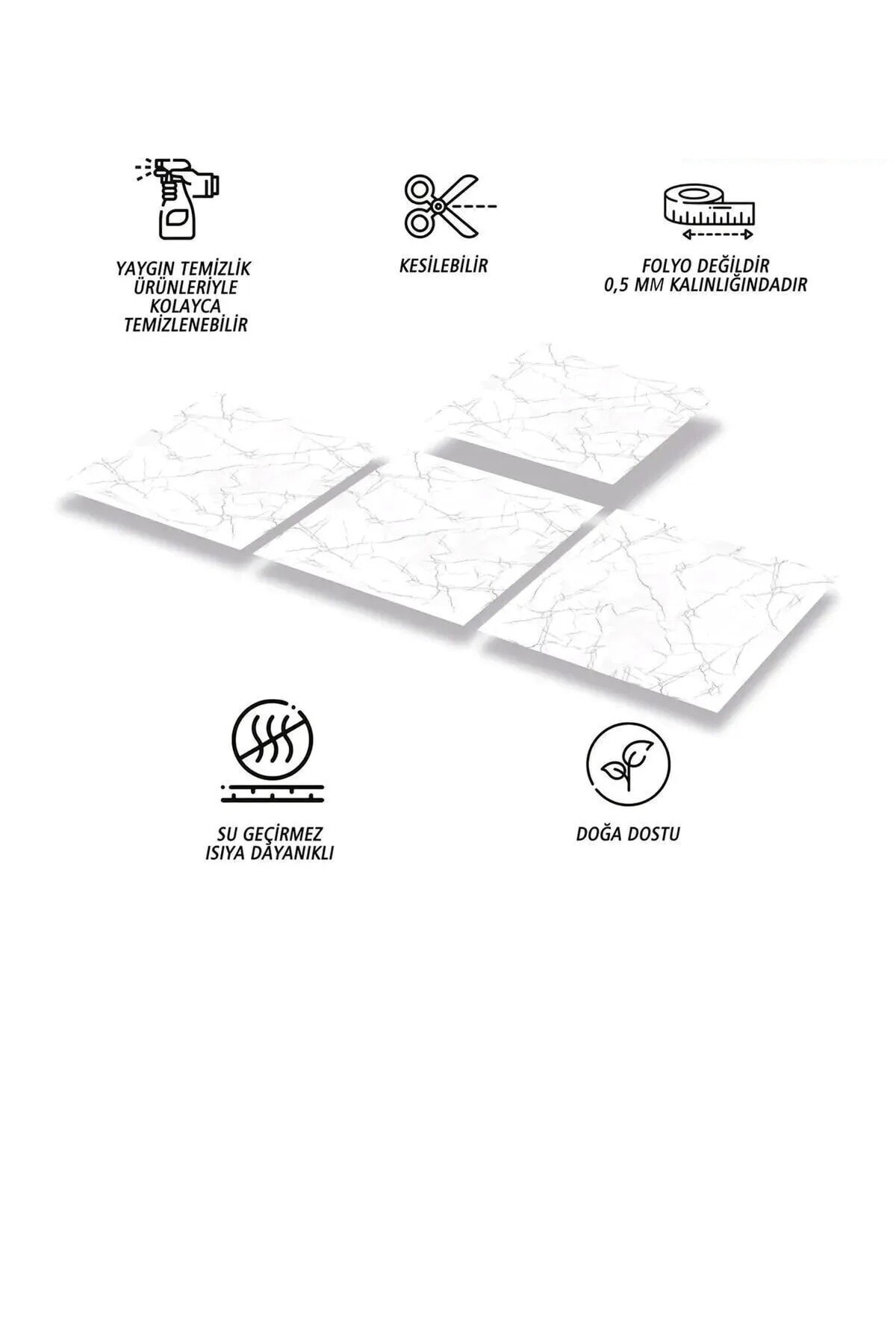 60x120 Cm (0,72 m²) Kendinden Yapışkanlı Mavi Gold Mermer Desenli Pvc Karo Panel Banyo Mutfak J9001