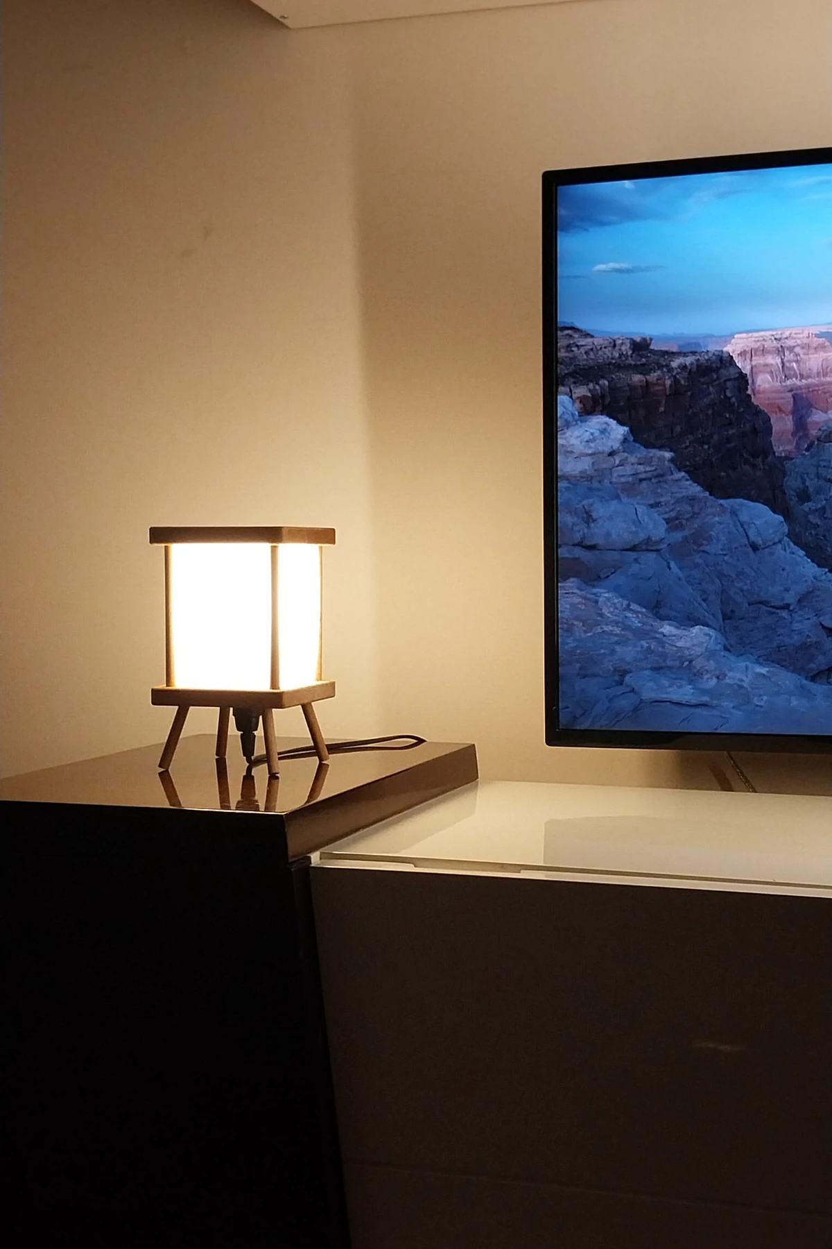 Aç-kapa Anahtarlı Lambader, Gece Lambası, Ahşap Lambader