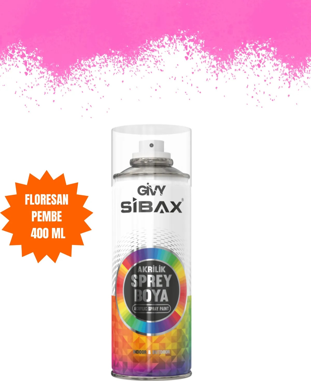 Akrilik Sprey Boya Floresan Pembe 400 ml