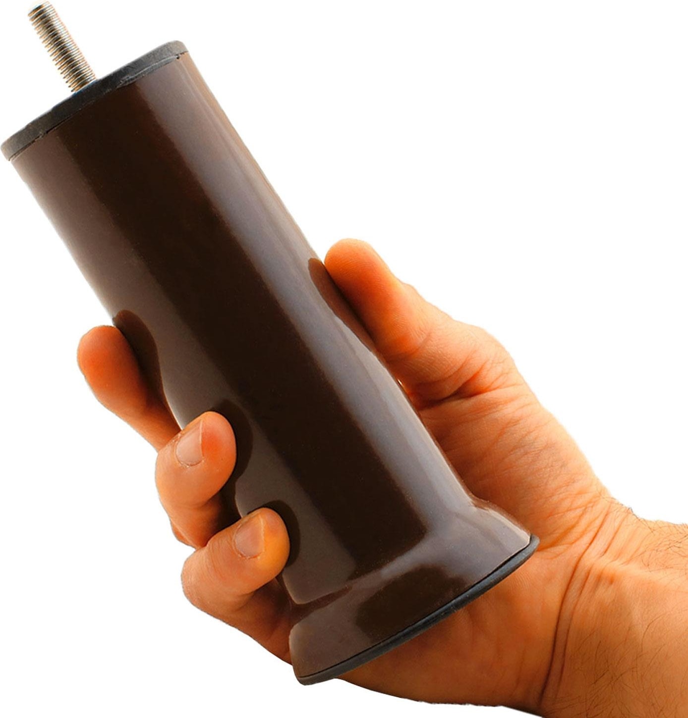 Baza Mobilya Kanepe Koltuk Destek Ayağı M8 Civatalı Kahverengi Metal Ayak 15 cm (12 Adet)